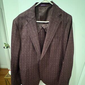 42R Plaid 100% Wool Sport Coat — Loro Piana / Tallia di Delfino Fabric